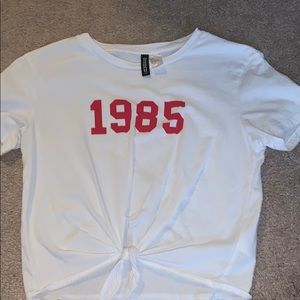 White 1985 Crop top